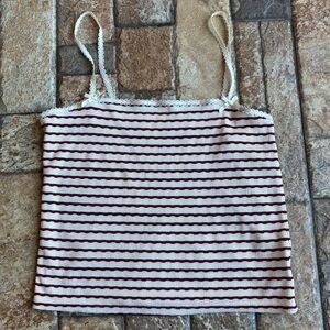 American Eagle Outfitters Red and White Striped Top
